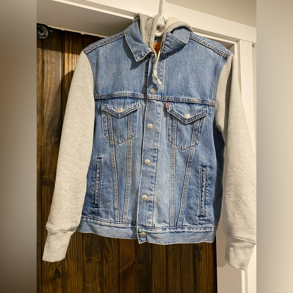 Levi’s Men’s Hybrid Hoodie V trucker jacket - blue